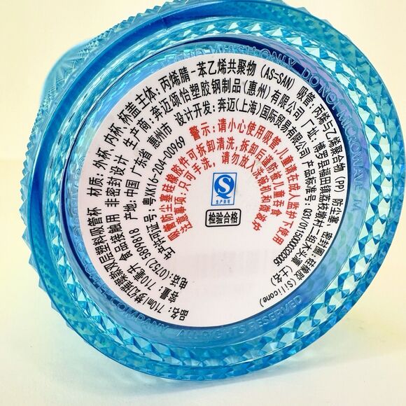 NEW Starbucks 2020 China Blue Diamond Studded Tumbler Venti Bunny Topper Rare - Picture 11 of 13